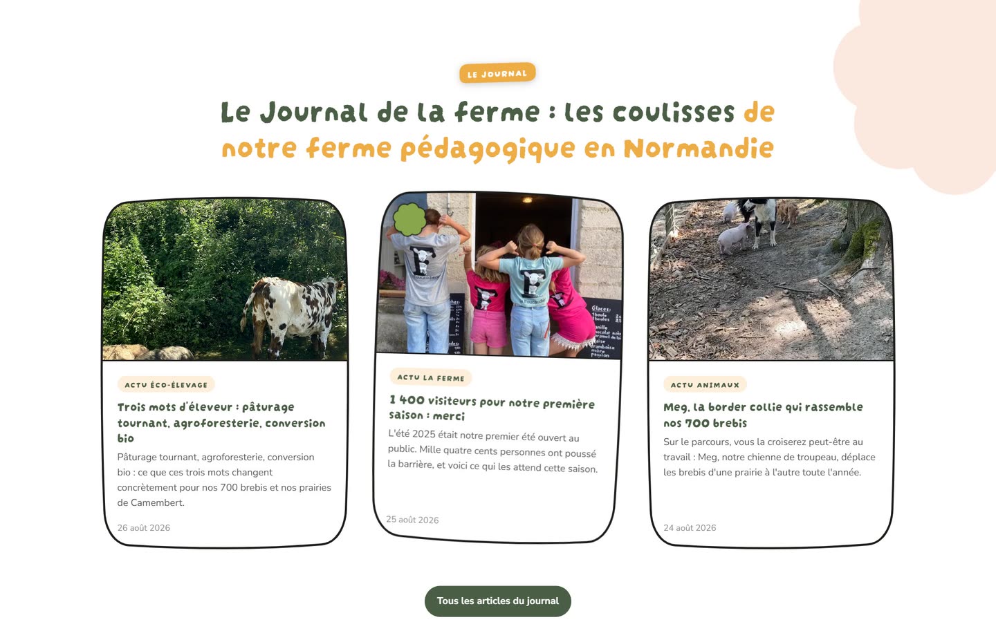 Le Journal de la ferme : la liste des articles